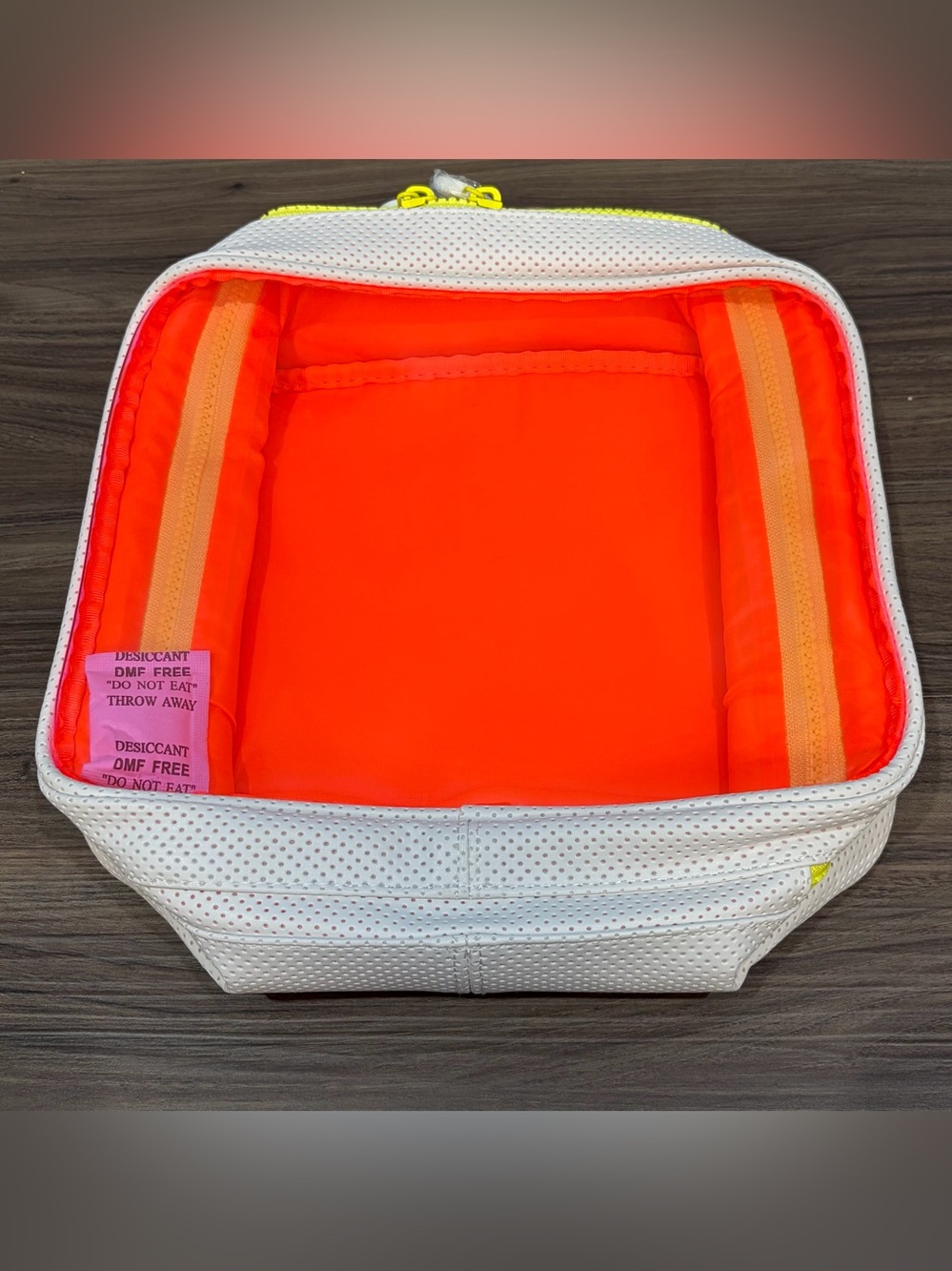 Drunk Elephant Dopp Kit Travel Bag See Through Orange White Zipper Closure